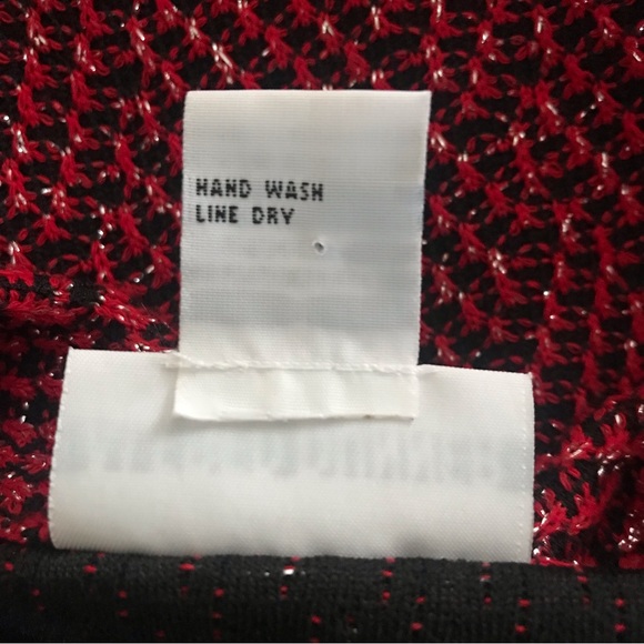 Alfred Dunner Red w Silver Lurex Thread Full Zip Jacket , 8 - Picture 7 of 7